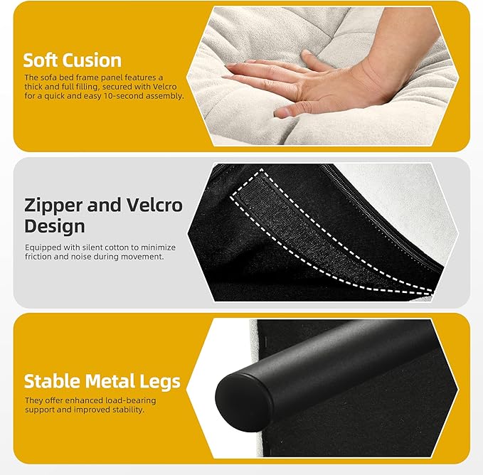 DWVO 70" Convertible Futon Sofa Bed, Folding Futon Set for Living Room Home Office Aprtment, Modern Futon Couch with Adjustable Backrest & Armrests, Recliner Lounge, Loveseat Sofa