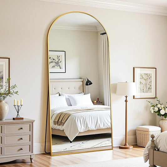 Floor Mirror, 76"×34" Full Length Mirror with Stand for Bedroom Living Room, Gold