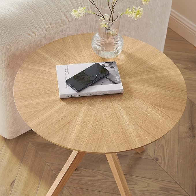 Modway EEI-6558-OAK Crossroads 24” Round Wood Side Table, Oak