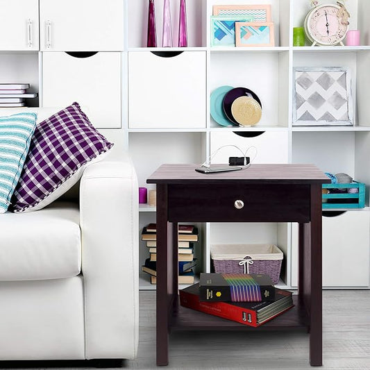 Vanderbilt Nightstand with USB Port- Espresso