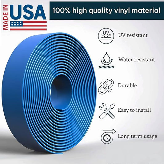 1.5 Inch Wide, 20ft Long Vinyl Strap - Replacement Straps for Patio Chairs - Vinyl Strapping for Patio Furniture Repair - Durable Seat Repair Kit for Lawn Chairs, Outdoor Furniture (Royal Blue)