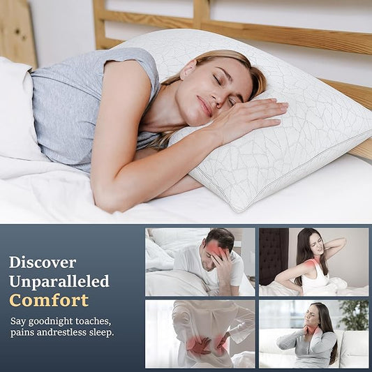 COZSINOOR King Size Bed Pillows - Breathable Premium Down Alternative Pillows Set of 2 for Side, Back, and Stomach Sleepers Cooling Hotel Quality Fluffy Soft Microfiber Fill Skin-Friendly