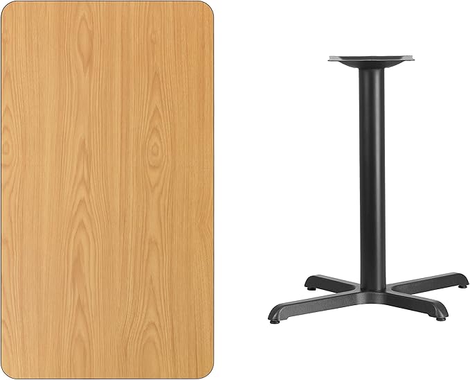 Flash Furniture Graniss 24'' x 42'' Rectangular Natural Laminate Table Top with 23.5'' x 29.5'' Table Height Base