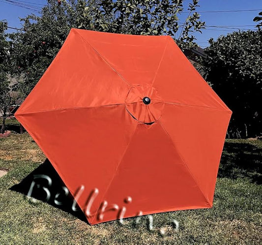 BELLRINO DECOR Replacement Orange STRONG & THICK Umbrella Canopy for 9ft 6 Ribs TERRA COTTA/BURNT ORANGE (Canopy Only)