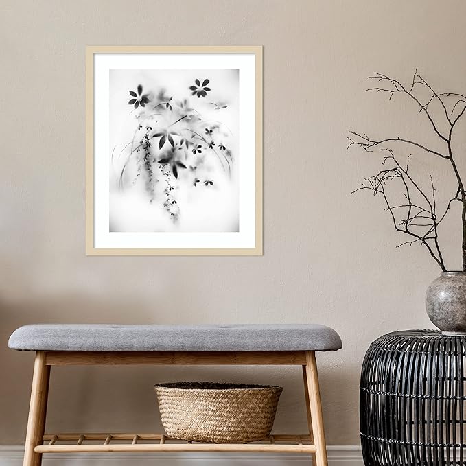 Amanti Art Framed Wall Art Print 25x21 Natural Floral Veil by Teis Albers, Nature Wall Art, Modern Contemporary Decor, Medium Poster Painting Artwork for Living Room, Bedroom, Bathroom, Kitchen,