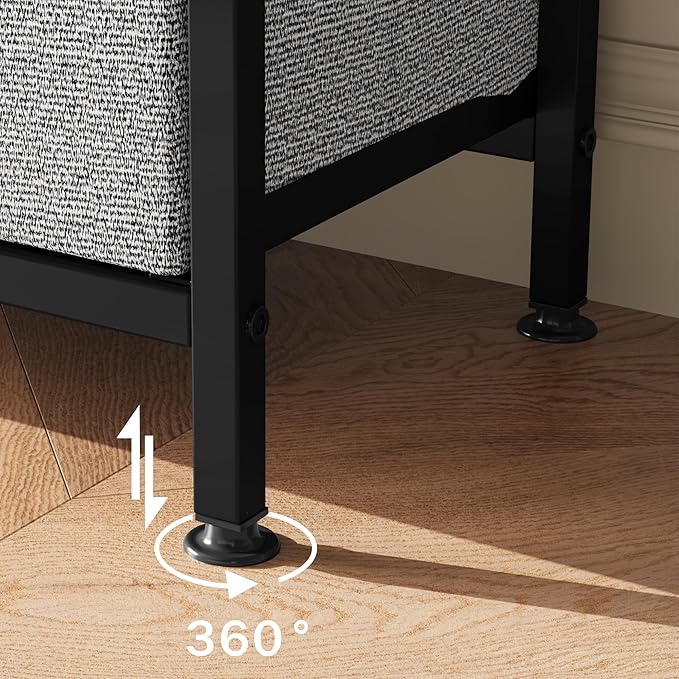 GAOMON 55 Inch TV Stand for Living Room, TV Stand with 3 Drawers, Compact Entertainment Center with Storage Solutions, TV Console Table for Bedroom, Black Finish with Grey Drawers