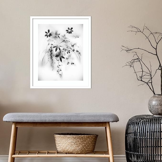 Amanti Art Framed Wall Art Print 25x21 Natural Floral Veil by Teis Albers, Nature Wall Art, Modern Contemporary Decor, Medium Poster Painting Artwork for Living Room, Bedroom, Bathroom, Kitchen,
