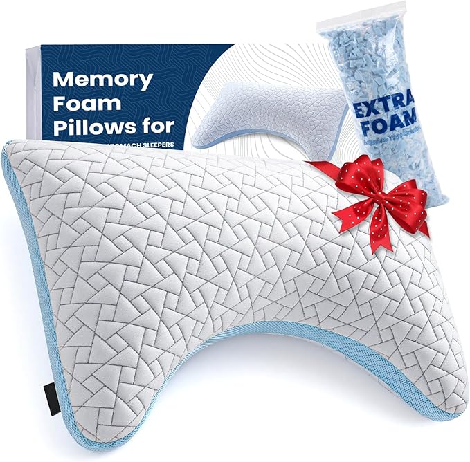 A-Pce Adjustable Pillow, Queen Size Bed Pillows for Sleeping, Luxury Shredded Memory Foam Pillows, Cooling Pillow for Side, Back, Stomach Sleepers, Firm Pillow for Hot Sleepers Neck Support