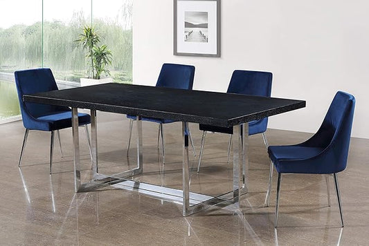 Meridian Furniture Karina Navy Velvet Dining Chair (Set of 2)