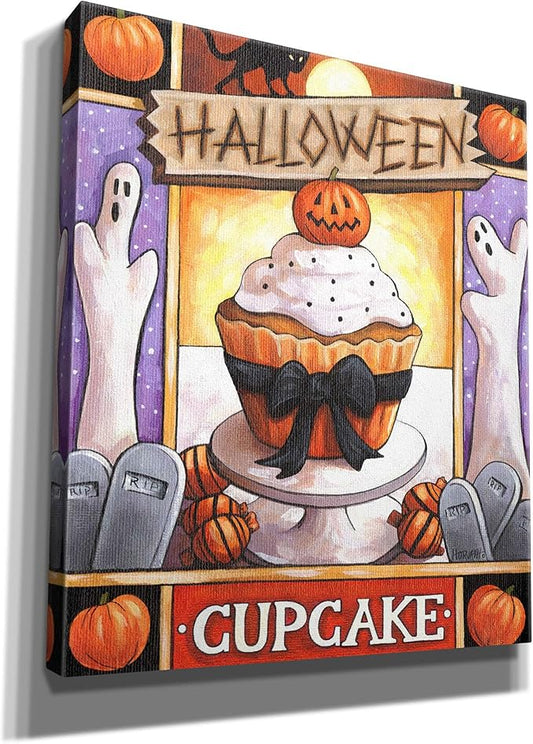 Epic Graffiti 'Halloween Cupcake' by Cathy Horvath-Buchanan Canvas Wall Art, 26" x 30"