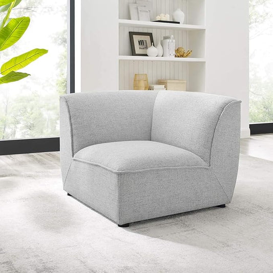Modway Comprise Fabric Upholstered Sectional, Corner Chair, Light Gray