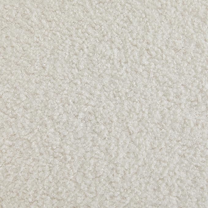 Yaheetech Accent Barrel Chair, Boucle Fabric Club Chair, Furry Sherpa Elegant Armchair with Cozy Soft Padded, Suitable for Living Room Bedroom Reception Room Office, Ivory