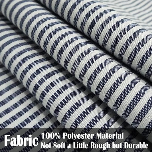 CARRIE HOME Blue White Farmhouse Striped Pillow Covers 18x18 Set of 2 Navy Blue Farmhouse Decor Pillows for Sofa Bedroom Chair and Christmas Decoration