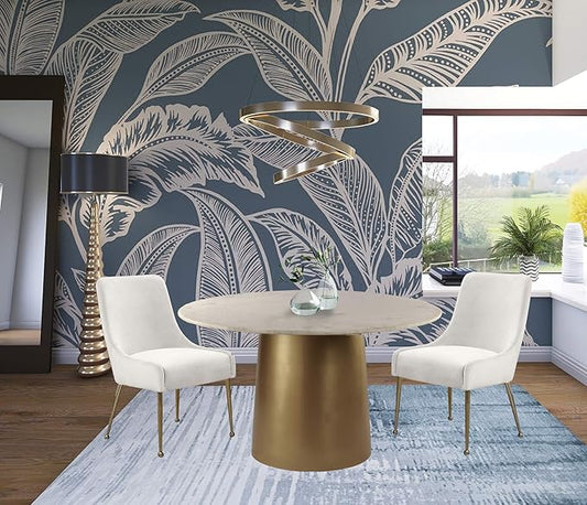 Meridian Furniture Owen Cream Velvet Dining Chair (Set of 2)