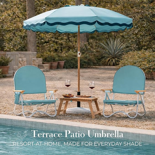 6FT Patio Beach Umbrella for Outdoor, UPF 50+ Sun Shade for Patio, Backyard, Garden, Pool and Beach, Tilt Adjustable, Portable, Harbour Cypress Green