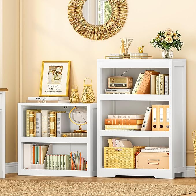 TEENFON 64.2" Tall Storage Cabinet, 5-Tier Open Storage Shelves, Split Free Standing Bookcase and Bookshelves, Modern Display Bookshelf for Office, Living Room, Bedroom