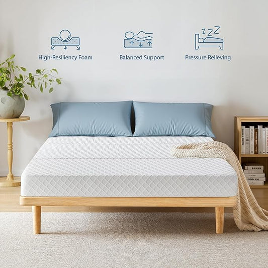 Inofia Twin Size 6 Inch Folding Mattress, Trifold Gel Memory Foam Bed, Foldable Floor Mattress with Removable Cover, Portable Floor Guest Bed for RV, Camping (75"x39"x6")
