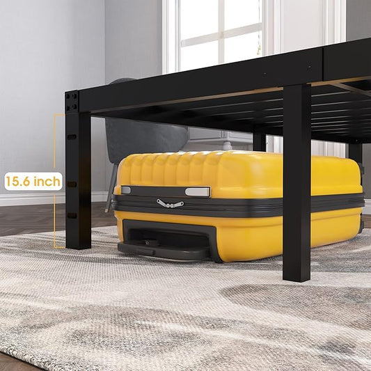 18 Inch Tall and Strong Platform Metal Bed Frame/Easy Assembly Mattress Foundation/ 4000lbs Heavy Duty Frame with Steel Slat Support/No Noise/No Box Spring Needed,Twin