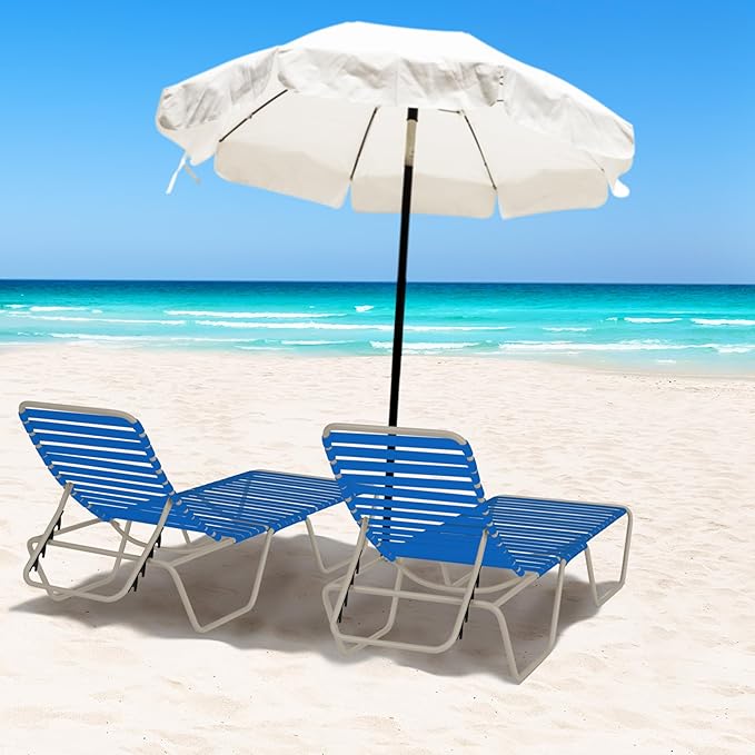 Vinyl Straps for Patio Chair Repair Kit 2'' Wide 20 Ft Long Replacement Straps + 20 Free Rivets for Outdoor Lawn Furniture Chaise Lounge Repair (Blue)