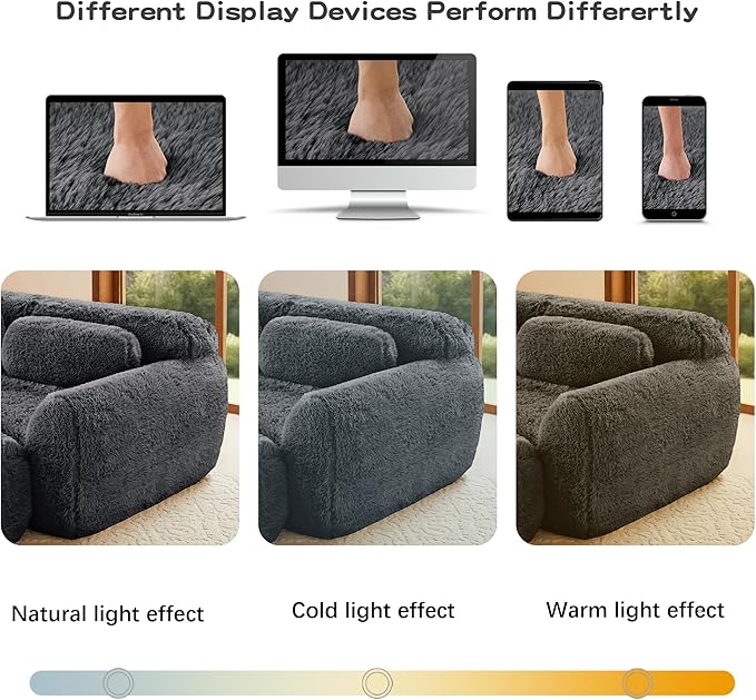80.4-Inch Boneless Love Seat Couches in a Box, Modern 2 Seat Floor Modular Foam Cloud Sofa Faux Fur Loveseat Couch W/Angle Armrests for Home Apartments Bedroom