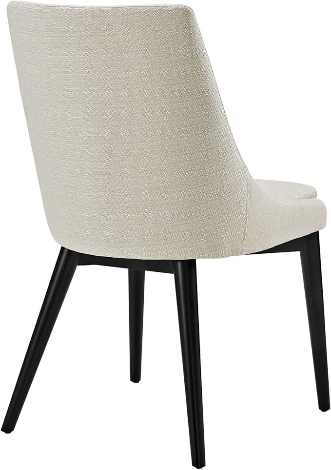 Modway Viscount Mid-Century Modern Upholstered Fabric Kitchen and Dining Room Chair in Beige