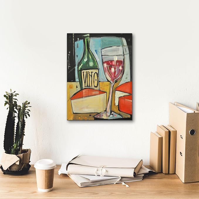 Epic Graffiti 'Red Wine And Cheese' by Tim Nyberg, Canvas Wall Art, 12"x16"