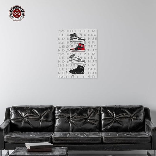 Hype Sneakers Gallery Wrapped Sneaker 1 Piece Canvas Wall Art, 24" x 30", Gallery Wrapped