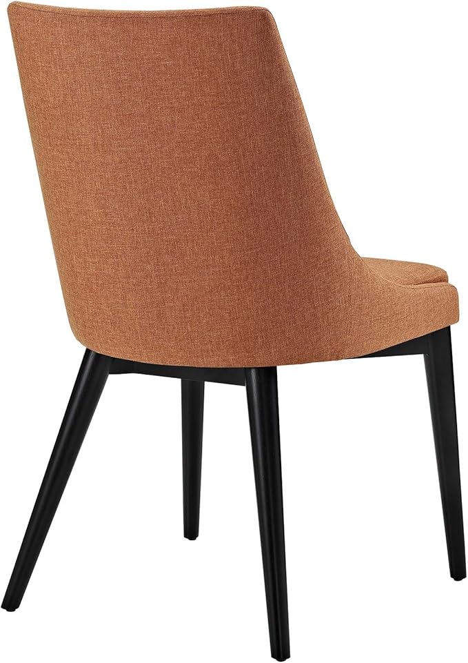 Modway Viscount Mid-Century Modern Upholstered Fabric Kitchen and Dining Room Chair in Orange