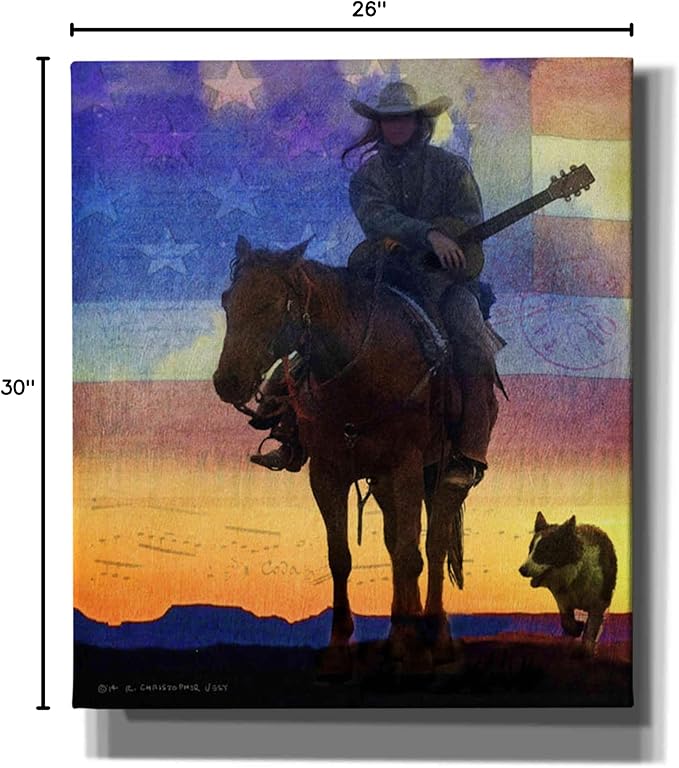 Epic Graffiti 'American Cowgirl' by Chris Vest, Canvas Wall Art, 26"x30"
