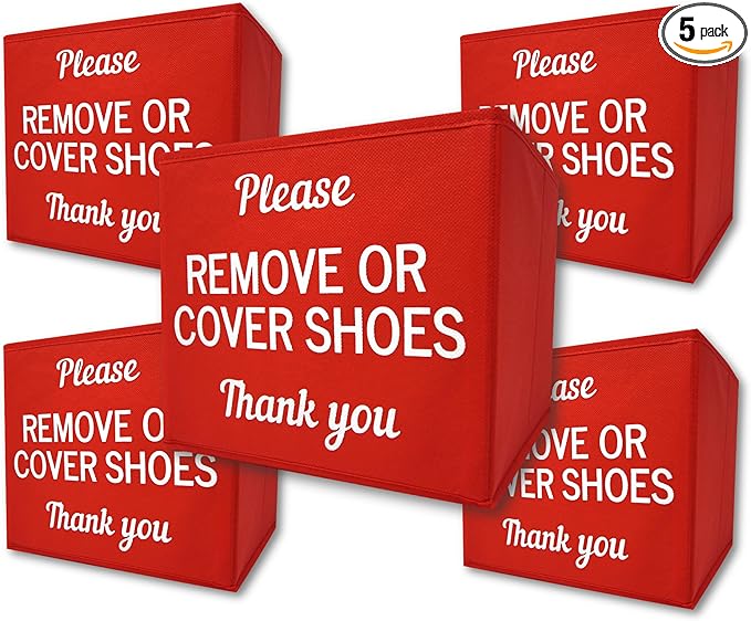 Shoe Cover Box | Disposable Shoe Bootie Holder For Realtor Listings and Open Houses, Please Remove Your Shoes Sign, Real Estate Agent Supplies (5)