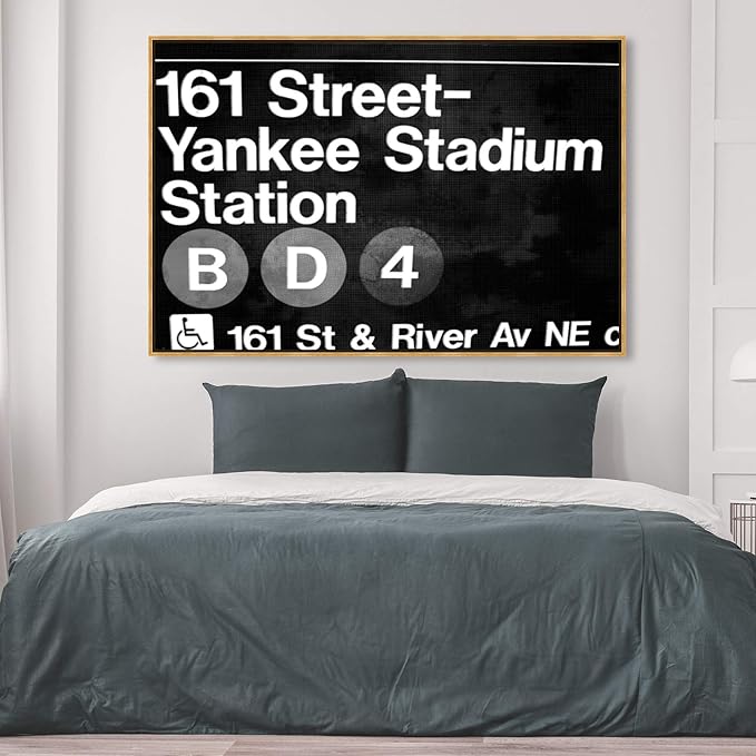 Cities and Skylines Framed Wall Art Canvas Prints 'Yankee Stadium' United States Cities