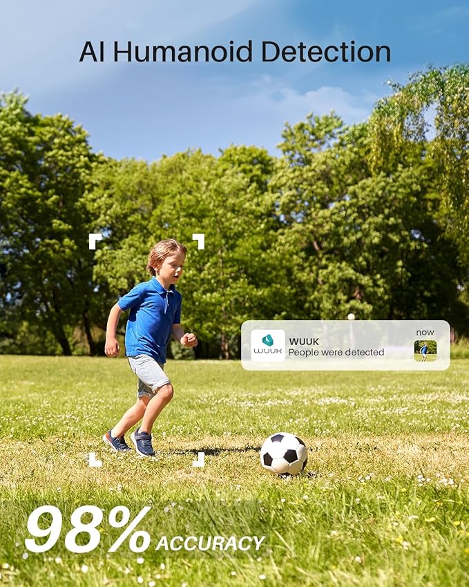 WUUK Security Cameras Wireless Outdoor, Indoor Home Surveillance System, 2K, No Monthly Fee, Motion Alert, Night Vision, 2.4/5 GHz WiFi, 32G Local Storage, Compatible with Alexa & Google, 2-Camera Kit
