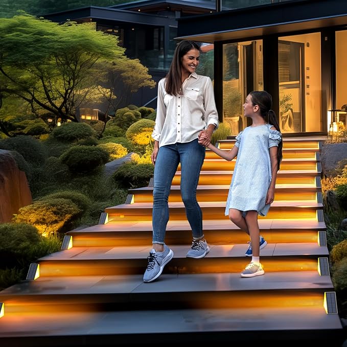 Solar Step Lights for Outside Waterproof IP67, Outdoor Stair Lights 12 Pack, Solar Stair Lights Outdoor LED Outdoor Step Lights Decor for Deck, Front Step, Patio, Garden Step