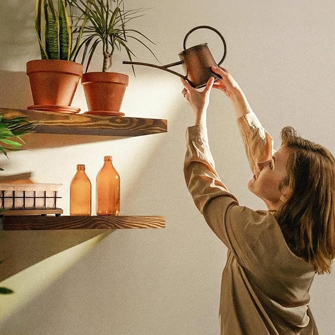 BAOBAB WORKSHOP Bundle - 2 Items: Wood and Wire Baskets with Floating Shelves for Bathroom Decor, Toilet Paper Storage, Living Room Bedroom and Kitchen