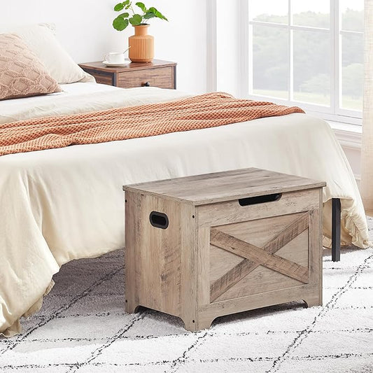 GAOMON Storage Chest, Lift Top Storage Trunk with Safety Hinge, Barn Style Organizer, Wooden Entryway Bench, Large Storage Chest for Entryway, Bedroom, Living Room