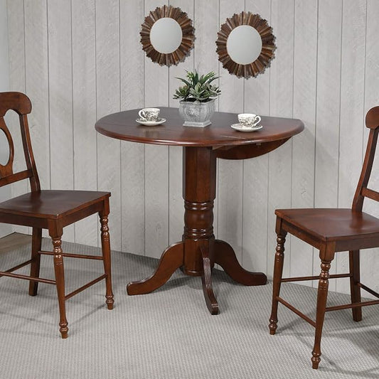 Sunset Trading Andrews Dining Table, Distressed chestnut finish