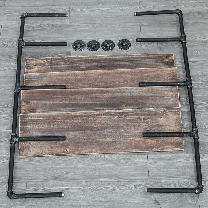 Industrial Pipe Shelving Wall Mounted,36in Rustic Metal Floating Shelves,Steampunk Real Wood Book Shelves,Wall Shelf Unit Bookshelf Hanging Wall Shelves,Farmhouse Kitchen Bar Shelving(4 Tier)
