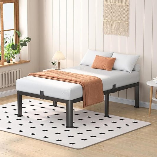 18 Inch Twin XL Heavy Duty 3500 lbs Bed Frame with Round-Corner Legs & Anti-Squeak Design – Quick Assembly Metal Platform, No Box Spring Needed