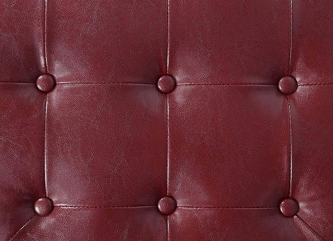 Convenience Concepts Designs4Comfort Round Shoe Ottoman, Burgundy