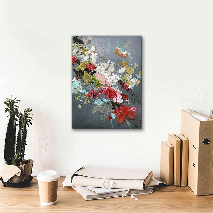 Epic Graffiti 'Abstract Floral 2' by Design Fabrikken, Giclee Canvas Wall Art, 12"x16"