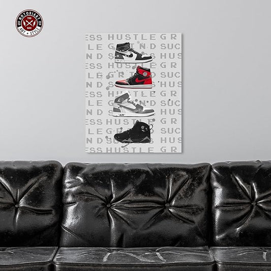 Hype Sneakers Gallery Wrapped Sneaker 1 Piece Canvas Wall Art, 20" x 24", Gallery Wrapped