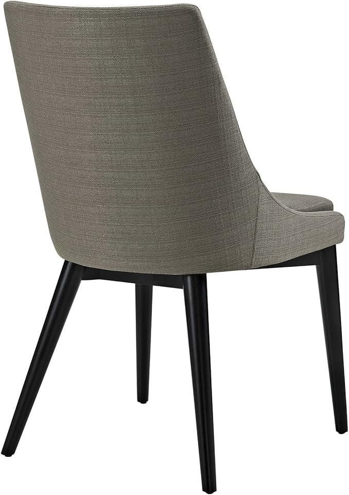 Modway Viscount Mid-Century Modern Upholstered Fabric Kitchen and Dining Room Chair in Granite