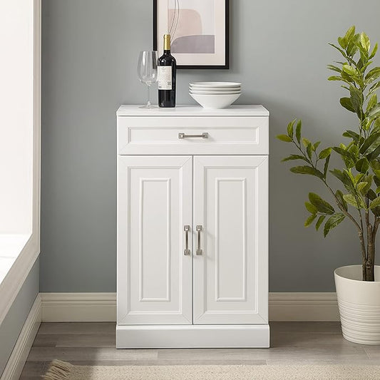 Crosley Furniture Stanton Pantry Storage Cabinet with Shelves, Kitchen, Dining, or Laundry Room, White