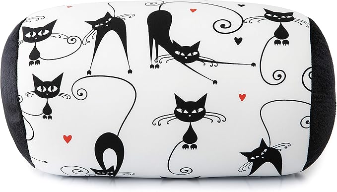 Deluxe Comfort MBR-BLK Mooshi Squish Microbead Bed Pillow, Pattern, Abstract Cat