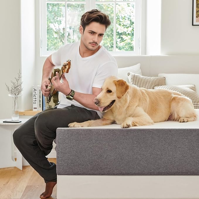 Queen Mattress,8 Inch No Fiberglass Gel Memory Foam Queen Size Mattress in a Box,Pressure Relief with Medium Firm Support,80" X 60" X 8",Medium Firm,Grey