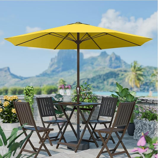 PatioKingdom 11FT Patio Umbrella,Outdoor Umbrella with Push Button Tilt and Crank,Market Table Umbrella with 8 Sturdy Fiberglass Ribs UV Protection