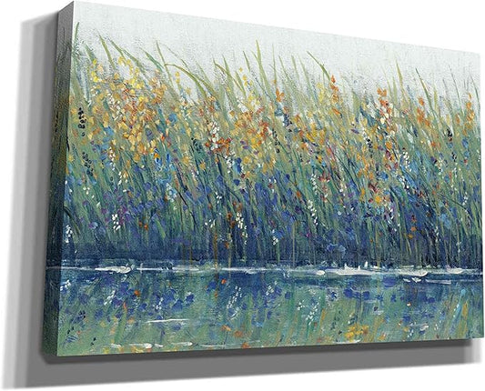 Epic Graffiti 'Wildflower Reflection II' by Tim O'Toole, Canvas Wall Art, 18"x12"