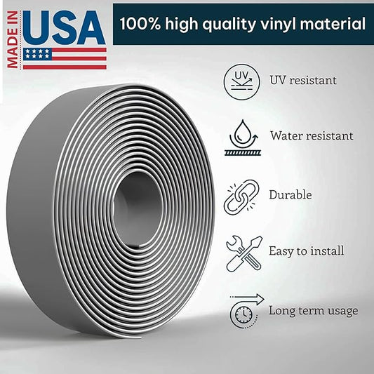 1.5 Inch Wide, 100ft Long Vinyl Strap - Replacement Straps for Patio Chairs - Vinyl Strapping for Patio Furniture Repair - Durable Seat Repair Kit for Lawn Chairs, Outdoor Furniture (Grey)