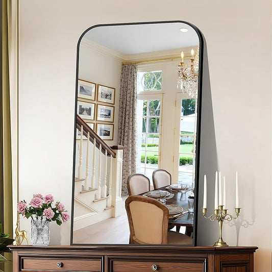 Bathroom Mirror, 24x40 inch Black Rectangle Wall Mounted Mirror with Thin Frame, Bathroom Vanity Mirrors for Over Sink, Entryway, Living Room, Bedroom