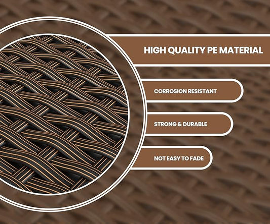 Gradient Dark Brown Wicker Repair Material Fix Kit Rattan Plastic Vinyl Material for Patio Furniture Chair, Sofa, Table Repair Replacement (1.1 LBS)